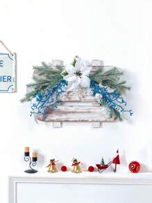 1 Stück künstliche Weihnachtsblume zum Aufhängen - für Haustür, Kamin, Wohnzimmer, weihnachtliches Hängeornament