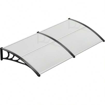 190x98,5cm kapell för ytterdörr, genomskinlig takvalv, polykarbonatfäste, förstärkta aluminiumlister, fönstermarkis, taktak, solskydd och regnskydd