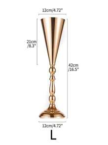 1/3pcs Gold Metal Decorative Flower Vase, Trophy, Candle Holder, Centerpiece For Party, Holiday, Dining Table, Wedding, Anniversary, Birthday, Home Decor, Room Decor, Personalized Gifts, Autumn Decor, Back To School Season, Christmas, Thanksgiving