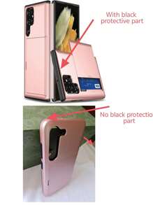 1 件优质 PC 滑卡双色防尘防滑手机壳适用于 11 12 13 14 15 16 17 Pro Max、S21 S22 S23 S24 [注意：由于每种型号的尺寸设计不同，顶部和底部的黑色保护部件仅适用于部分型号]