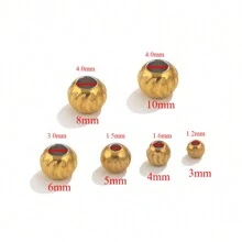 10 piezas de espaciadores redondos con textura de media luna de acero inoxidable 304 chapados en oro de 18k, cuentas colgantes para hacer joyas, accesorios para hacer pulseras y collares