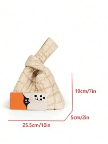 1 件女式简约蓬松绗缝云手提包 - 卡其色 - 查看 7