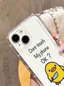 White Phone Case Animal Duck 1pc Minimalist Cute Cartoon Small Yellow Duck Air Cushion Anti-Slip Phone Case Compatible With Iphone 11/12/13/14/15/16 Pro Max Waterproof Shockproof Anti-Fall Scratch Resistant - Multicolor - View 4