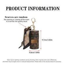 1pc Portable Coin Pouch & Car Keychain, Mini Fashionable Key Ring Casual Car Accessories Bag Charm School Letter