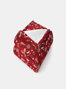 1 pièce Couverture imprimée avec des éléments de Noël, confortable et douce. Textile épais et antibactérien, convient pour le canapé, le lit, le salon, les voyages, le bureau, l'étole, la sieste, la climatisation, la couverture de lit. Cadeau idéal pour un anniversaire, un festival, toute l'année