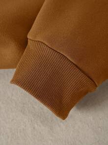 Sudadera chicago usa con estampado de letra con forro térmico - Marrón - Ver 3