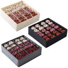 抽屉式袜子和内衣收纳盒，可折叠衣柜隔断储物盒，用于存放衣服、袜子、内衣、领带（灰色，24 个隔层）学校收纳袋教师储物袋抽屉式衣柜收纳袋壁橱储物袋绗缝袋床底收纳盒隔断式衣物垃圾袋家居卧室衣物整理和存储收纳器储物容器储物箱衣柜收纳器衣柜储物柜隔断衣柜隔断宿舍毛衣袜子裤子牛仔裤内衣