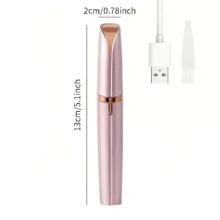 1pc ABS Portable Electric Eyebrow Trimmer, Electric Portable Eyebrow Razor, Painless White Eyebrow Trimmer, Women's Automatic Eyebrow Pencil, Women's Facial Hair Removal Tool, 70mAh - Red - View 12