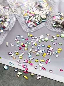 QPRETTY DU 100Pcs/500Pcs/600Pcs/1000Pcs 2-3Mm Mixed Shape Nail Resin Mini Flat Bottom Shape Drill 3D Nail Art Accessories Mixed Color Design Nail Decoration Nail Supplies Nails Nail Charms Nail Gems