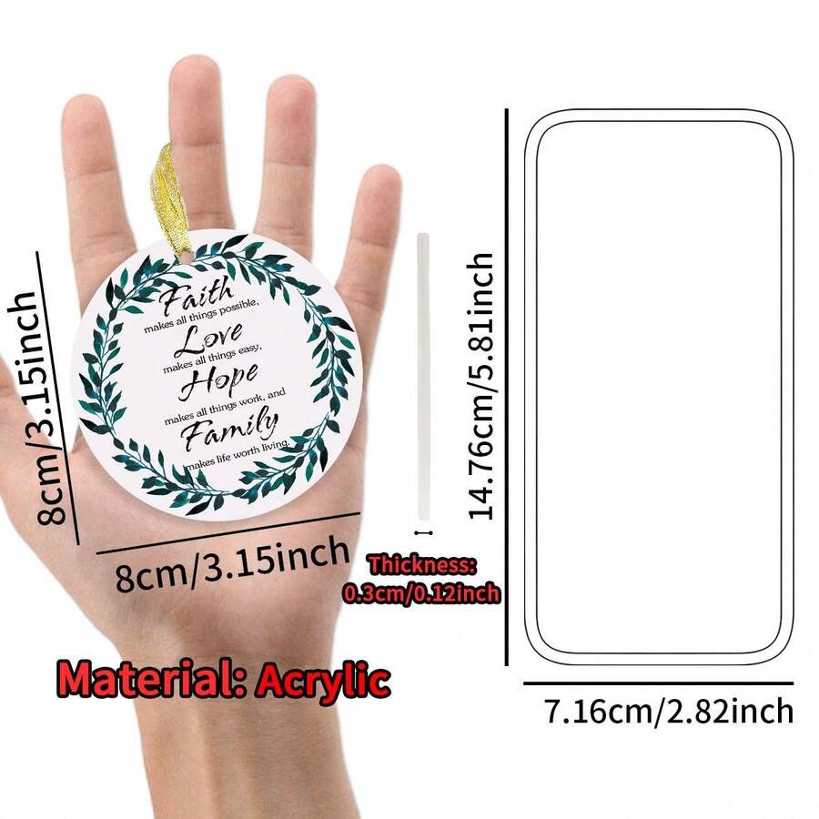 1pc Inspirational Acrylic Christmas Ornament With Bible Verse Faith