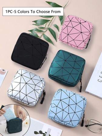 2/1 件时尚卫生巾收纳袋，防水化妆品旅行包，零钱包，青少年女孩和女士现金袋 - 完美经期包！Lingge Pu 防水收纳袋，五种颜色可选