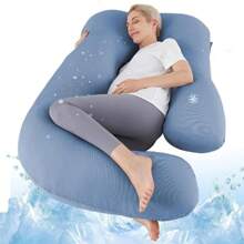 JOLLYVOGUE Cooling Pregnancy Pillows For Sleeping, U Shaped Full Body Pillow Pregnant Pillow, Maternity Pillow For Pregnant Women, Pregnancy Must Haves, Grey
