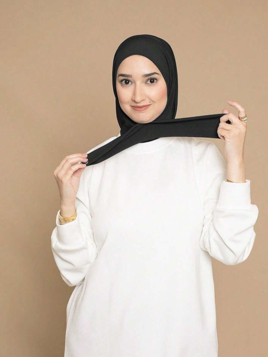 1pc Hijab Cap, Moda Casual Elegante Instantâneo Lenço Headcover, Adequado para a Vida Diária, Festivais, Reuniões, Adoração