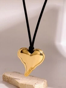 Uworld 1 chiếc vòng cổ dây sáp đen thời trang thu đông cho nữ hình bầu dục mặt dây chuyền áo len - JDN2407043 - Xem 8