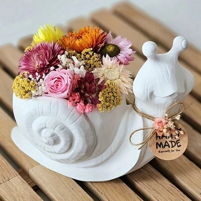 DIY 3D Stereoscopic Snail Succulent Planter Mold, Gypsum Mold, Silicone Mold, Home & Garden Decor, Resin Casting, Candle Mold