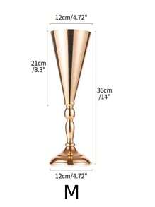 1/3pcs Gold Metal Decorative Flower Vase, Trophy, Candle Holder, Centerpiece For Party, Holiday, Dining Table, Wedding, Anniversary, Birthday, Home Decor, Room Decor, Personalized Gifts, Autumn Decor, Back To School Season, Christmas, Thanksgiving