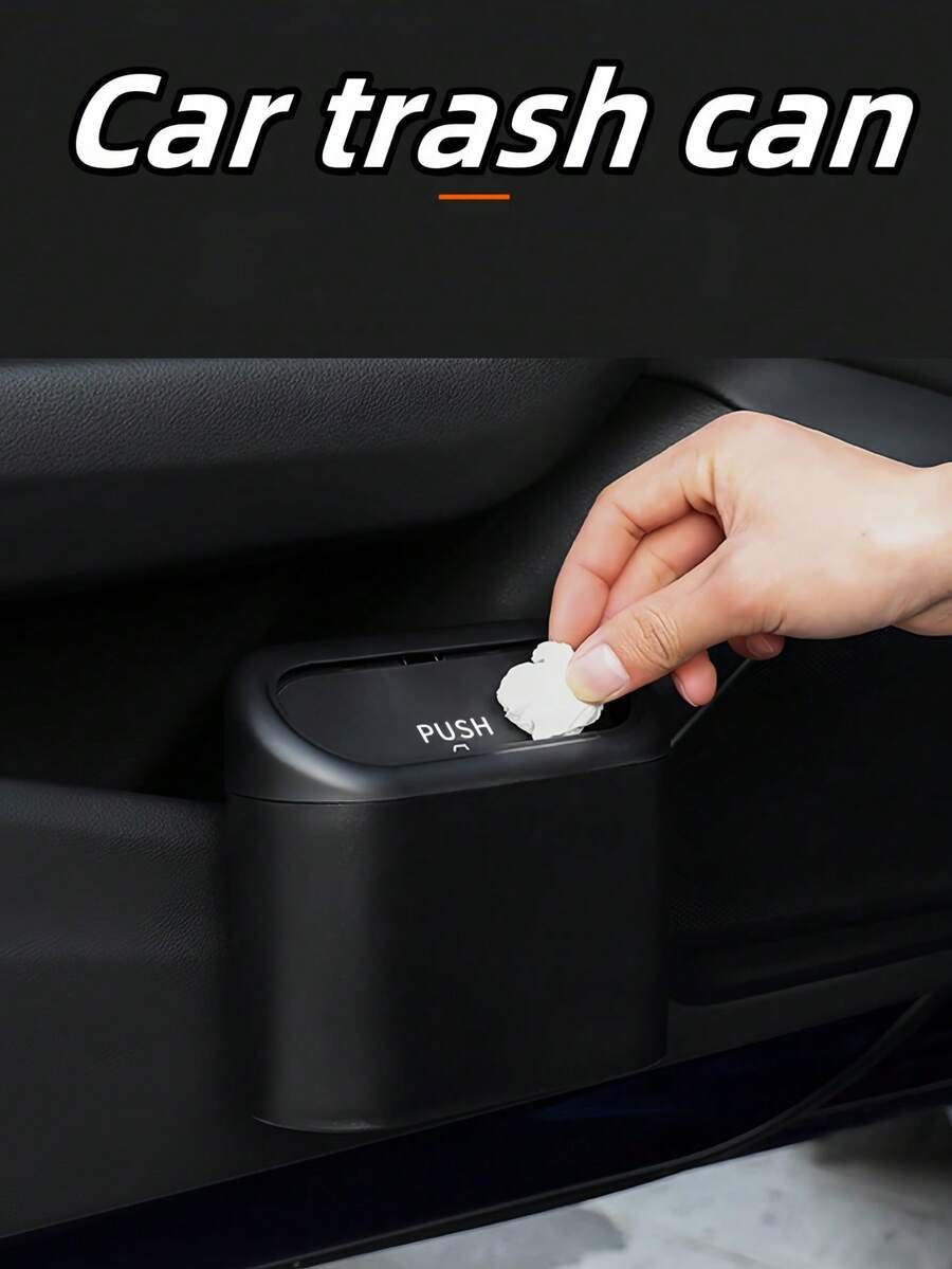 1pc Car Trash Can With Lid & Side Door Hanging Design SHEIN USA