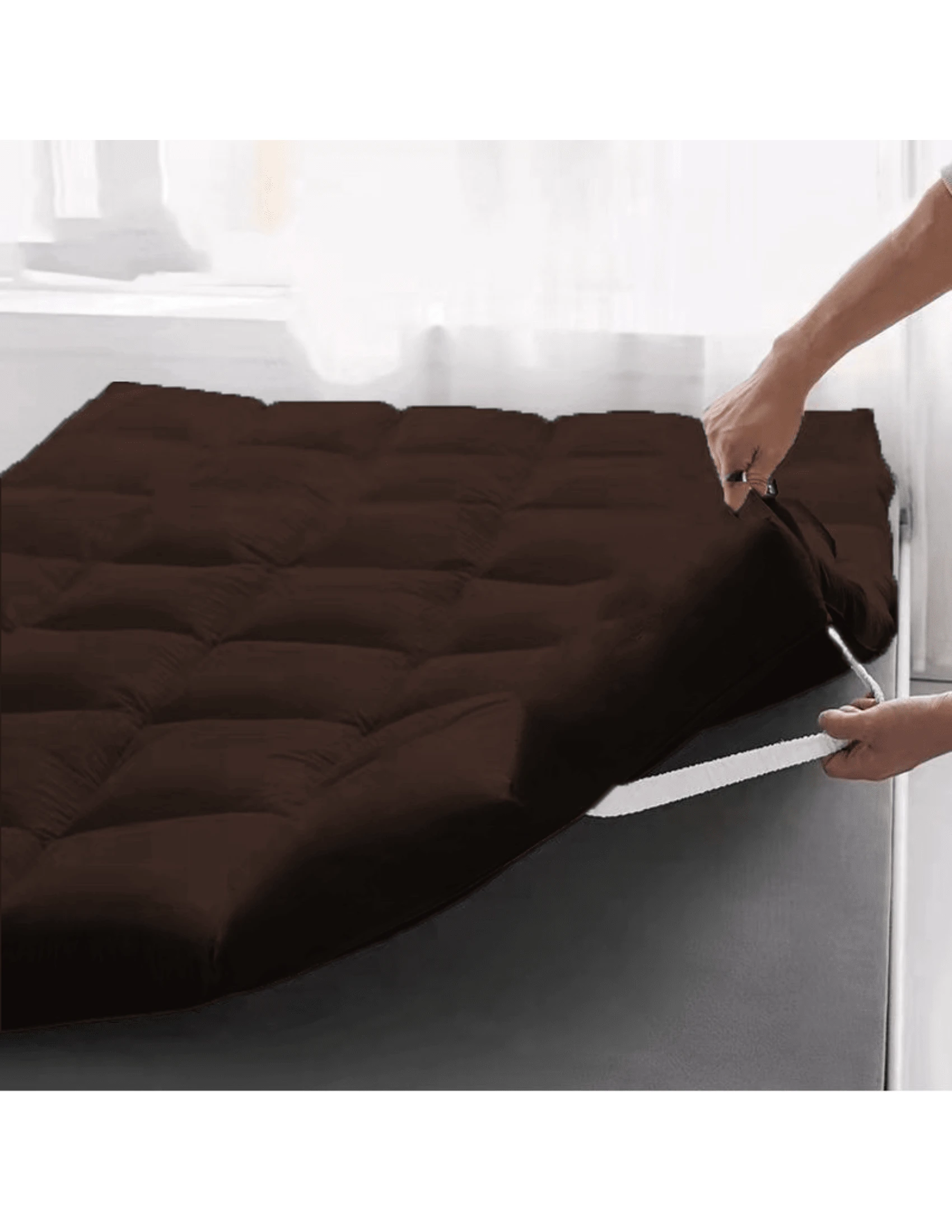 Pillow Top Mattress Protector With A Feather-Like Touch – Super Soft – Available In All Sizes – Various Colors - Rust Brown - View 1