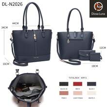 DIOSA LUNA Fashion Handbags, High-End Women's Handbags, Handbags + Shoulder Bags + Wallet Three-Piece Set - 藍色 - 查看 2