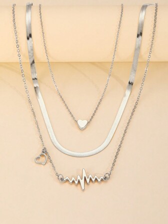 مجموعة قلادة موجية للترقوة 3 قطع للنساء، هدية للمناسبات والعطلات