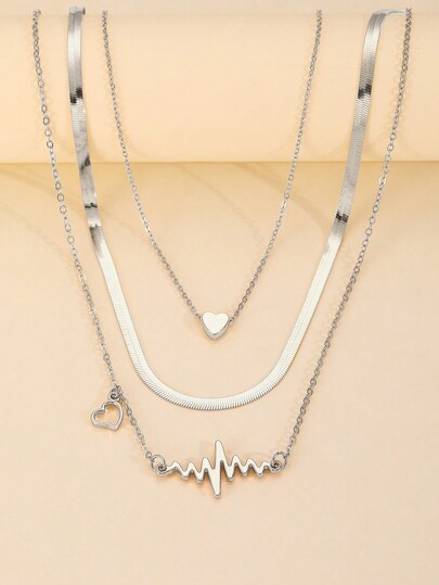 مجموعة قلادة موجية للترقوة 3 قطع للنساء، هدية للمناسبات والعطلات