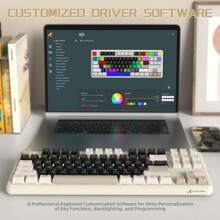 ATTACK SHARK X87 Wireless Mechanical Gaming Keyboard, Tri-Mode BT5.0/2.4GHz/USB-C Gasket Hot Swappable Custom Keyboard, Pre-Lubed Strawberry Switches, 75% TKL RGB Backlit Keyboard - 起司白 - 查看 3