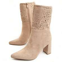 Women's Casual Beige Heeled Boot With Zipper Bereta Montevita Estimated Delivery 2-3 Business Days (Peninsula) - Beige - View 1