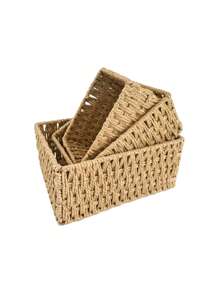 Cestino intrecciato da cucina, cestino intrecciato in corda di carta non foderato, adatto per soggiorno, camera da letto, contenitore giocattoli per bambini, cestino da tavolo, cucina, accessori da cucina, utensili da cucina, organizer da cucina, organizer per il trucco, articoli da matrimonio, decorazioni floreali, accessori per la casa, tavolo, decorazioni per la casa, organizzazione e stoccaggio per la casa, decorazione per la stanza, decorazione camera da letto, cestini intrecciati boho geometrici, portavasi in legno e rattan, supporti per piante naturali misti in corda per spazi esterni con atmosfera costiera