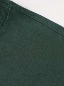 Men's Eagle T-Shirt 100% Cotton Shirt Premium Knit Blouse New Women's - 軍綠色 - 查看 4