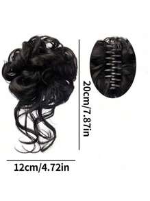 1pc Messy Bun Hair Scrunchie, Floral Design, Natural Fluffy Look, High Temperature Fiber, Convenient Use, Elegant Gift Hair Claws Claw Clips Hair Clips Hair Jaw Clip Hair Clamps Hair Clutch Hair Claw Clip, School Stuff, College Fall Winter Hair Accessories For Women For Vacation Outfits Woman Flower Hair Clip