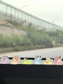 6 piezas de decoración interior del carro, decoración para espejo retrovisor y consola central del carro, con luces de colores - Unitalla - Ver 3