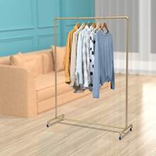 Miumaeov Clothes Clothing Rack, Rolling Clothes Rack Load 100 LBS With Wheels, Metal Clothes Rack For Hanging Clothes, Portable Standing Clothes Garment Rack, Gold, 47.2*15.7*63 Inches Coat Rack Back To School Travel Essentials Room Decor, Home Decor, Bedroom Decor Storage Organization And Storage - Gold - View 4