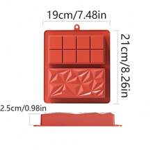 1pc Silicone Diamond Mold For Chocolate, Waffle, Baking, Cake Decorating - Reddish Brown - View 8