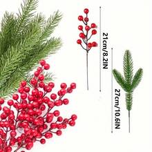 10/20 cành thông nhân tạo tươi tốt với điểm nhấn là quả mọng đỏ - Đồ trang trí Giáng sinh chân thực cho vòng hoa, vòng hoa và đồ trang trí nhà cửa - Hoàn hảo để sử dụng trong nhà và ngoài trời, dễ tạo hình và bảo quản Quà tặng tốt nhất - Nhiều màu - Xem 5