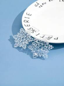 1 对简约圣诞亚克力雪花耳环 - 無色 - 查看 2