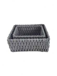 Cestino intrecciato da cucina, cestino intrecciato in corda di carta non foderato, adatto per soggiorno, camera da letto, contenitore giocattoli per bambini, cestino da tavolo, cucina, accessori da cucina, utensili da cucina, organizer da cucina, organizer per il trucco, articoli da matrimonio, decorazioni floreali, accessori per la casa, tavolo, decorazioni per la casa, organizzazione e stoccaggio per la casa, decorazione per la stanza, decorazione camera da letto, cestini intrecciati boho geometrici, portavasi in legno e rattan, supporti per piante naturali misti in corda per spazi esterni con atmosfera costiera
