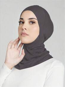 1 Stück Damenkopfschutz Kopftuchtücher Kopfbedeckung Turban Hut Kopftuch einfarbig modisch mit Kinnelastik Kopfband Winter Herbst für Abaya Alltag Unterkappe