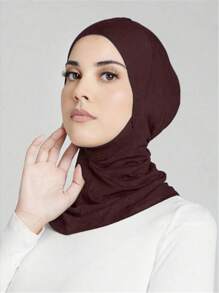 1 Stück Damenkopfschutz Kopftuchtücher Kopfbedeckung Turban Hut Kopftuch einfarbig modisch mit Kinnelastik Kopfband Winter Herbst für Abaya Alltag Unterkappe