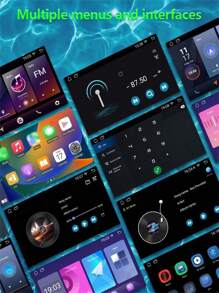 Radio de coche de 9 pulgadas 1 DIN con CarPlay Android WiFi para coche GPS Bluetooth reproductor Multimedia de Audio y vídeo Universal - Negro - Ver 3