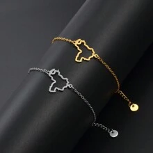 1条18厘米+5厘米地图手链，女士不锈钢饰品 - 彩色 - 查看 7