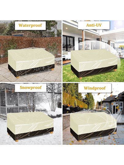 Capa de sofá dupla para áreas externas de 1 peça, tecido Oxford impermeável revestido de prata, capa de proteção à prova de intempéries e poeira para cadeira de jardim ao ar livre