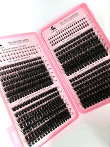 Extensiones de pestañas de racimo indivuales, 620 piezas de racimos con pestañas esponjosas de 120D/100D/80D/T50, kit de racimos con pestañas gruesas y suaves de mink falso, rizo D en tamaños de 9MM/10MM/12MM/14MM/16MM/18MM para extensiones de pestañas dramáticas, maquillaje para bodas, herramientas de pestañas postizas en color negro. El kit incluye pestañas de racimo individuales en gran capacidad, con rizo D y raíz negra, rizan las pestañas para un volumen máximo y son fáciles de aplicar en casa.