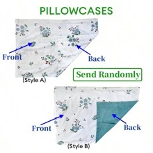 4pcs/Set Light Blue Floral Bedding Set (1pc Duvet Cover + 1pc Bed Sheet + 2pcs Pillow Shams), Excludes Filler