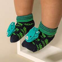 Meias Dallf Slipper Socks Newborn Animal Maternity Layette Resistant Dallf - Green - View 1