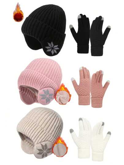 1pc Or 2pcs Unisex Autumn/Winter Fashion Casual Ear Warmer Knit Hat, Suitable For Daily Use, Outdoor Travel, Hiking, Skiing, Cycling, Climbing In Autumn/Winter