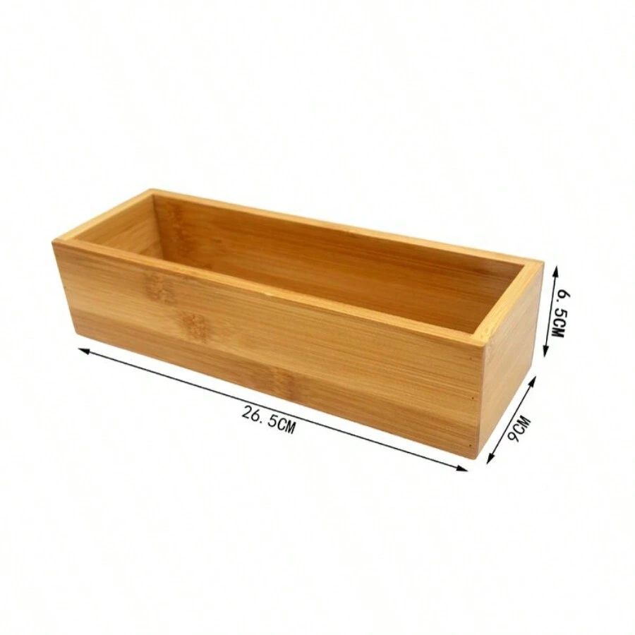 Caja De Almacenamiento Rectangular Made Of Bambú And Madera To Organize Objects On The Table. - 26.5*9*6.5CM - View 1