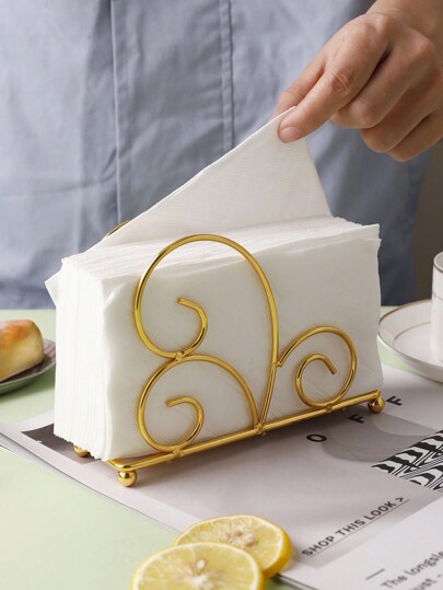 1pc Iron Wire European Style Napkin Holder, Paper Towel Holder, Minimalist Napkin Rack