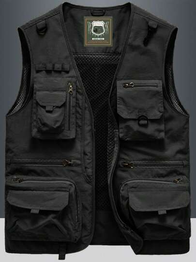 Letnia męska kamizelka treningowa Outdoor Multi-Pocket Casual Work Fishing Photography Jacket na wiosnę i jesień