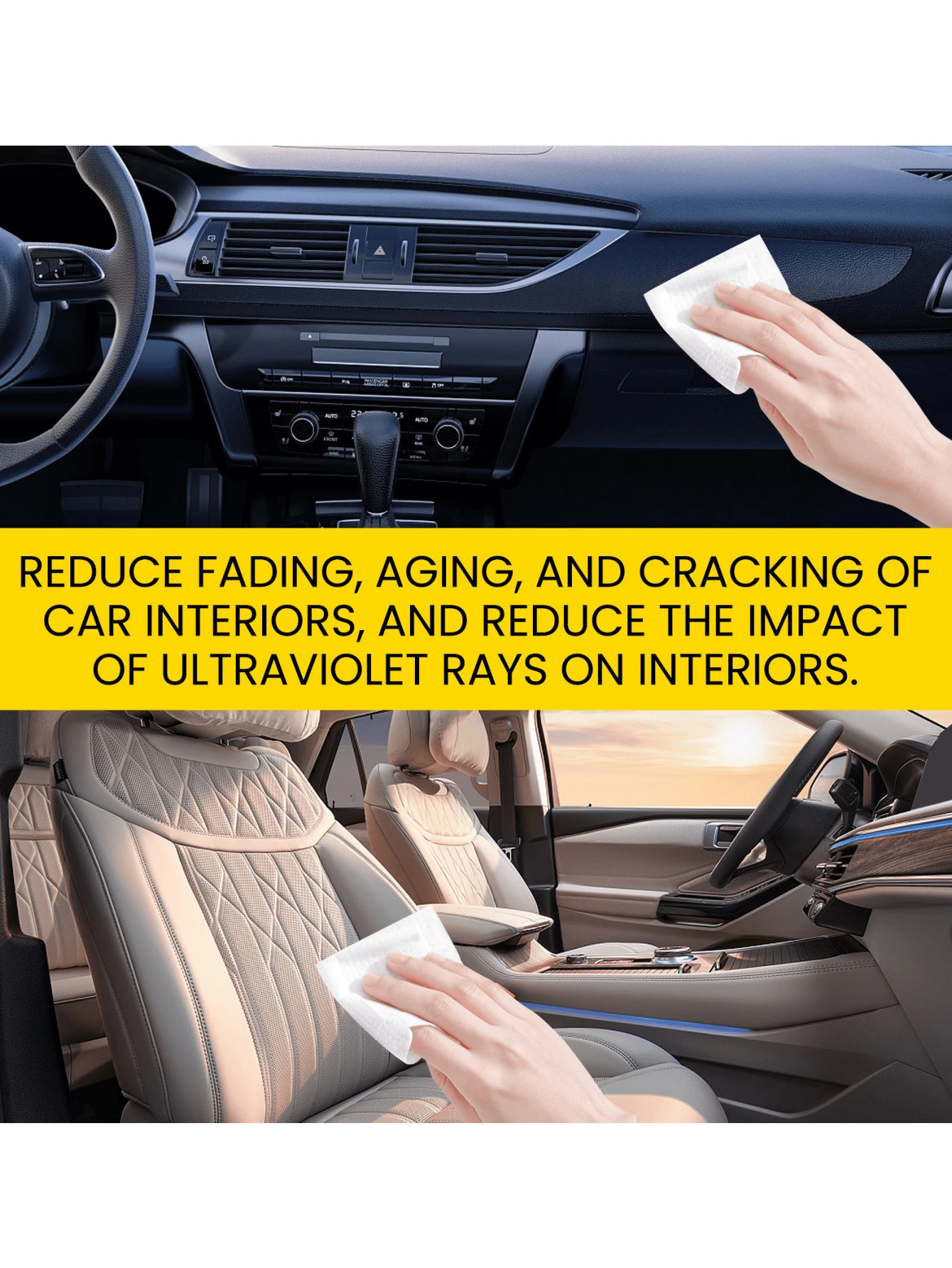 Interior Cleaning Wet Wipes, Car Quick Decontamination Refurbishing