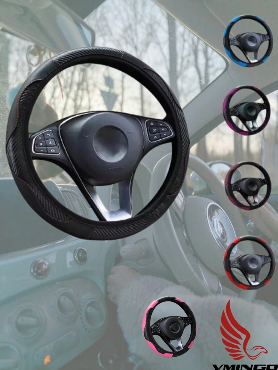 Vmingo Auto Two-Color Anti-Slip Protector Sports Steering Wheel Cover Case
